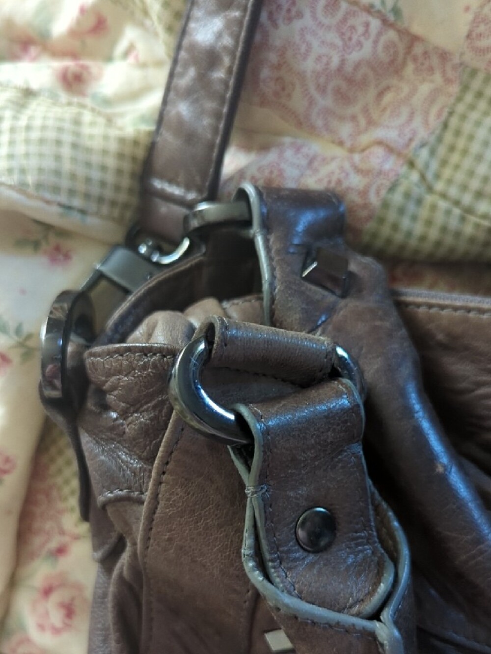 Treesje Leather Brown Studded Hobo Bag - Picture 14 of 14